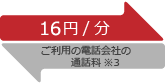 →16.8円/分 ←ご利用の電話会社の通話料*3